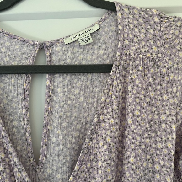 american eagle purple floral romper - Picture 2 of 2